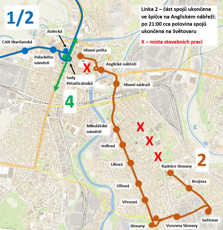 mapa  1 2  2 4 Koterovská  a Zbrojnická