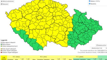 Meteorologové prodloužili výstrahu před nebezpečím požárů