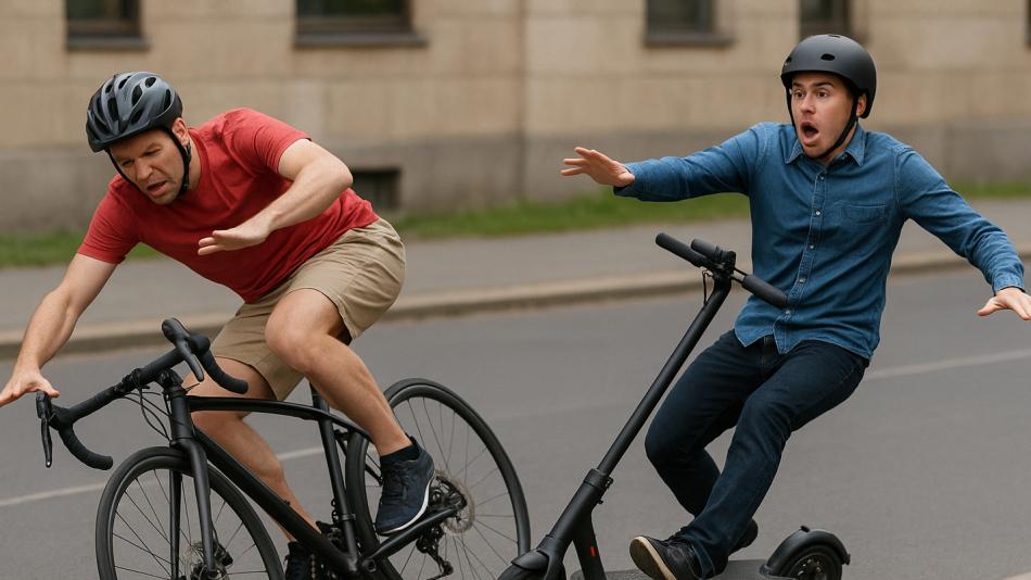 Cyklista ujel od srážky s elektrokoloběžkou, pátrají po něm policisté