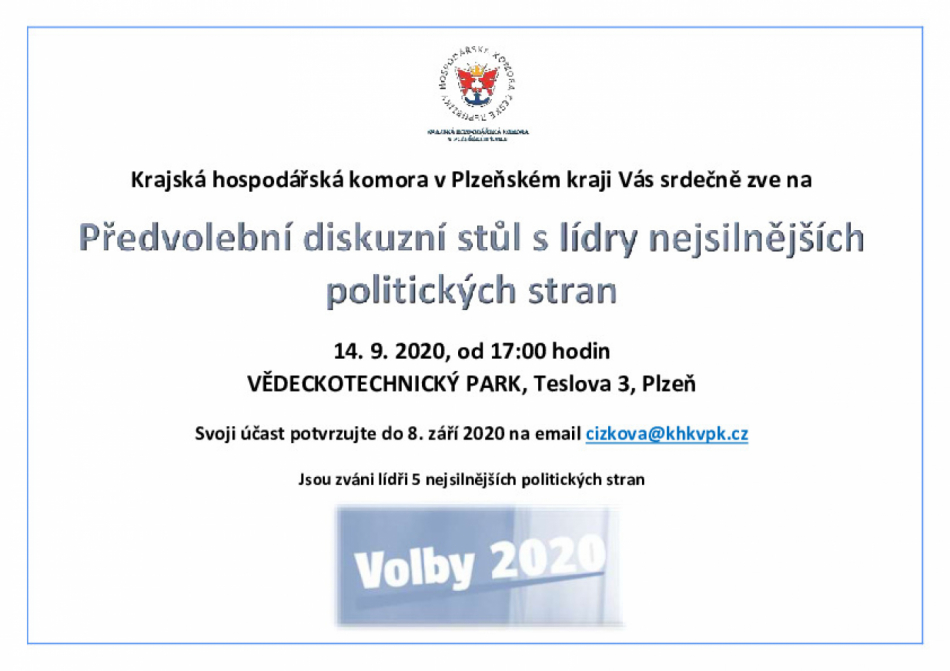 Lídři nejsilnějších politických stran budou diskutovat ve Vědeckotechnickém parku