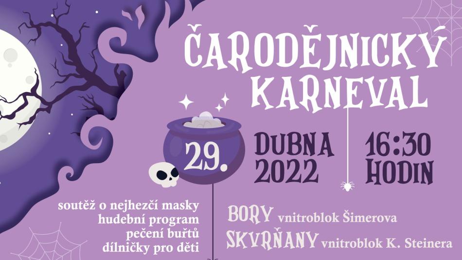 Čarodějnický karneval vypukne na Skvrňanech i na Borech