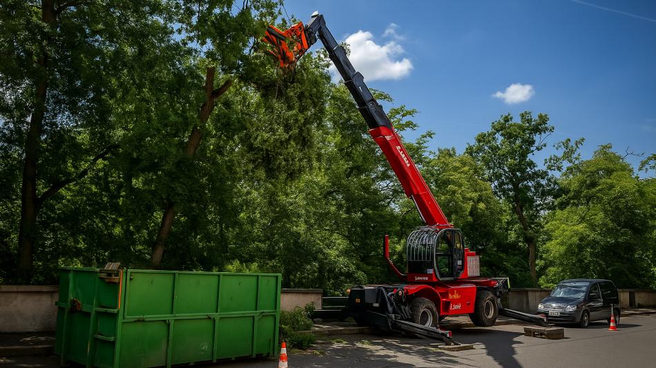 V Pražské ulici v Karlových Varech probíhá prořezávka stromů, dopravu řídí semafory