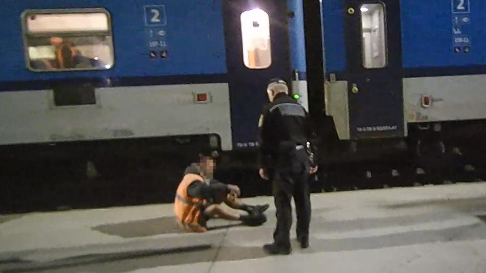 Muž měl vypadnout ze stojícího vlaku