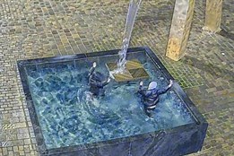 Mladé slečny si spletly kašny s bazénem, jejich taneční kreace...