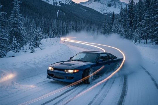 Noční zábava na sněhu se prodraží: Policisté na Šumavě potrestali desítky milovníků driftu