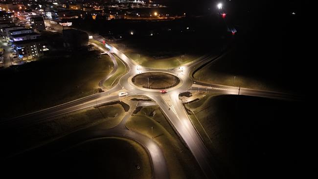 Osvětlení na kruhovém objezdu