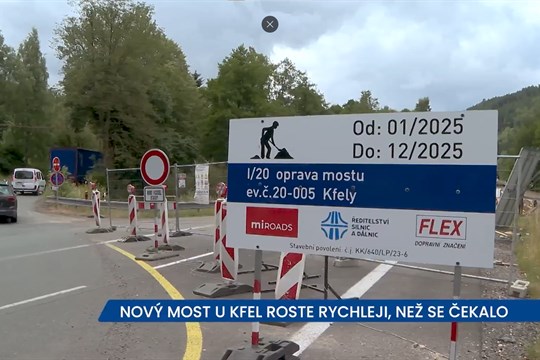 Nový most u Kfel roste rychleji, než se čekalo